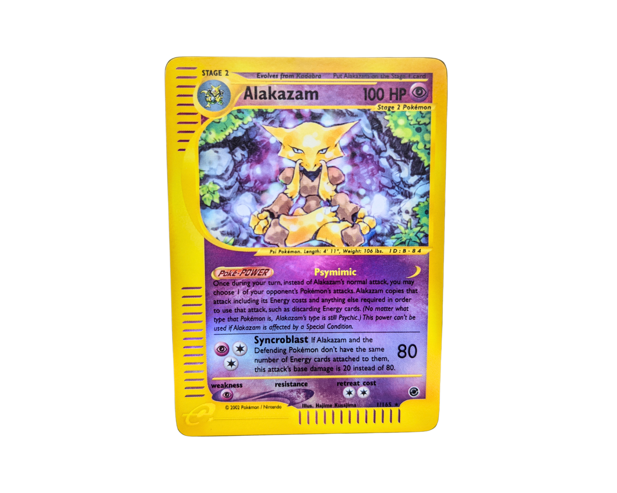 2002 alakazam pokemon card Alakazam 1/165 Reverse Holo