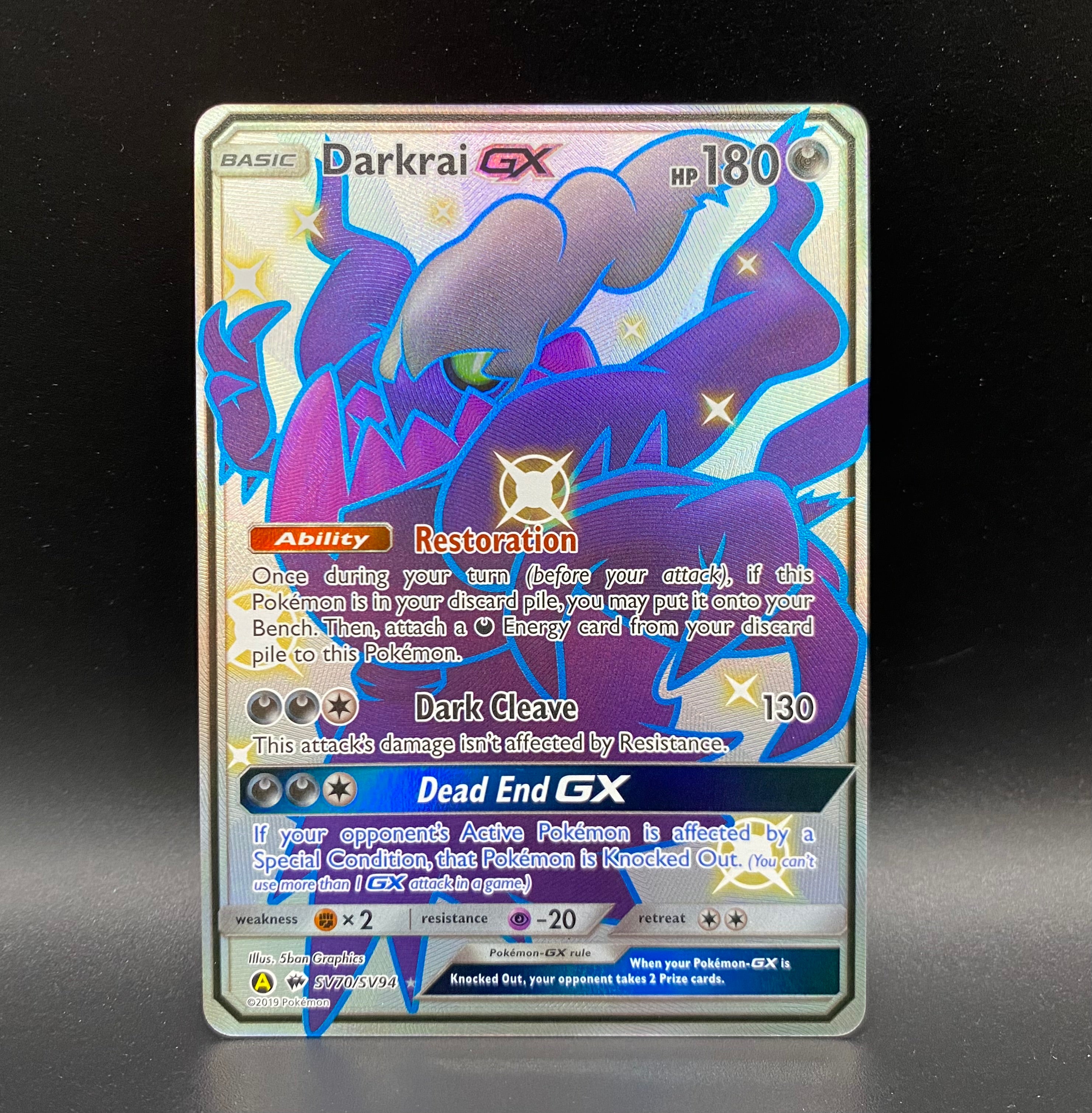 Hidden Fates Shiny Darkrai Card Darkrai GX SV70/SV94 Pokmon Card
