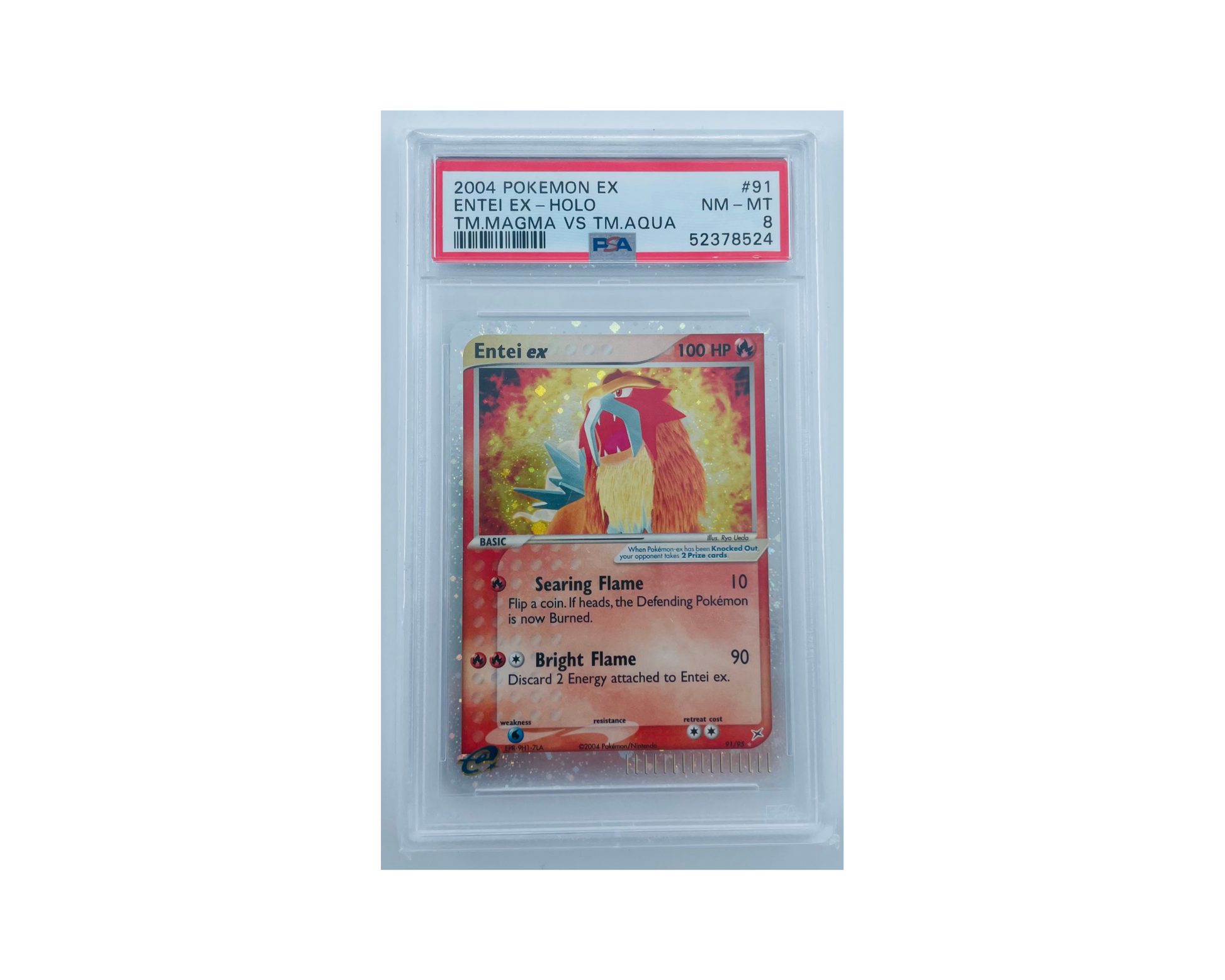 Entei Ex 91/95 PSA 8 Pokémon TCG card