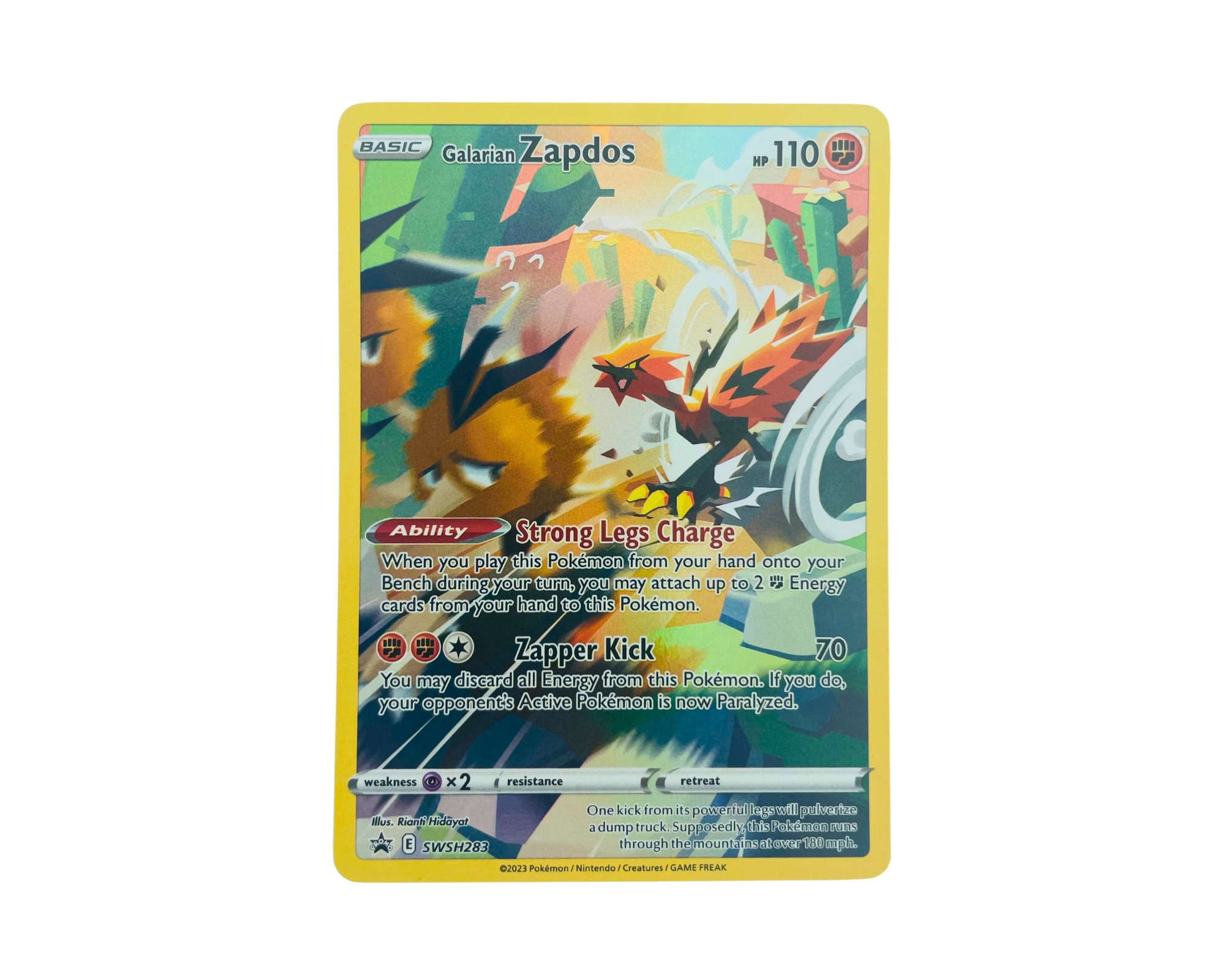 Galarian Zapdos 2023 Pokemon Sword Shield Black Star Promo SWSH283 NM