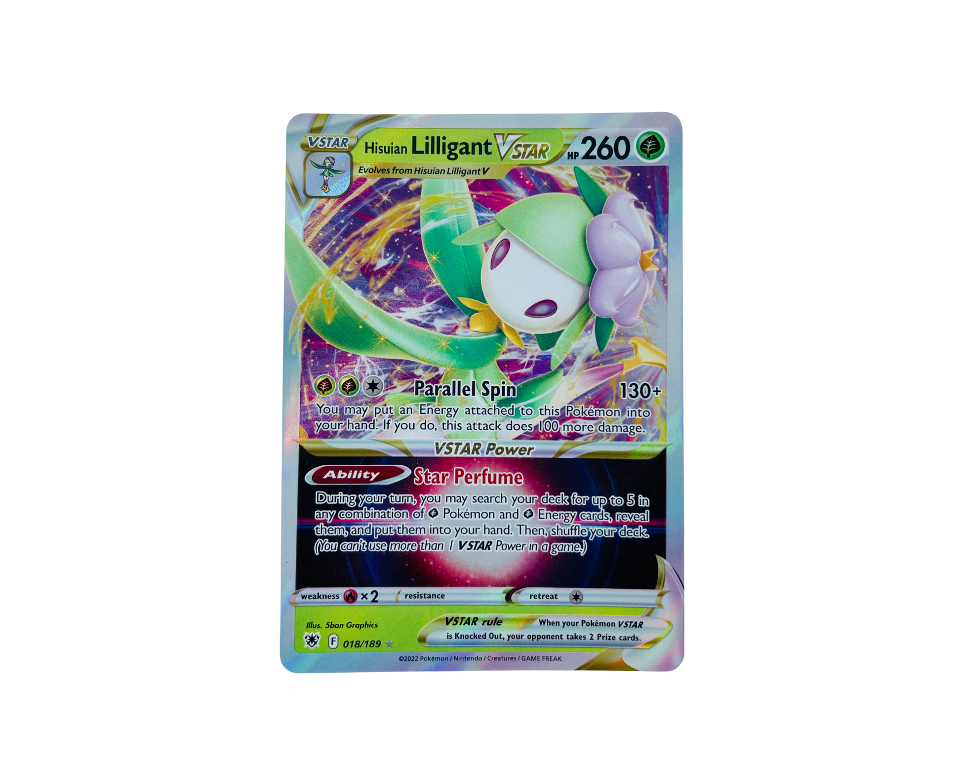 Hisuian Lilligant VSTAR 018/189 Pokémon TCG card