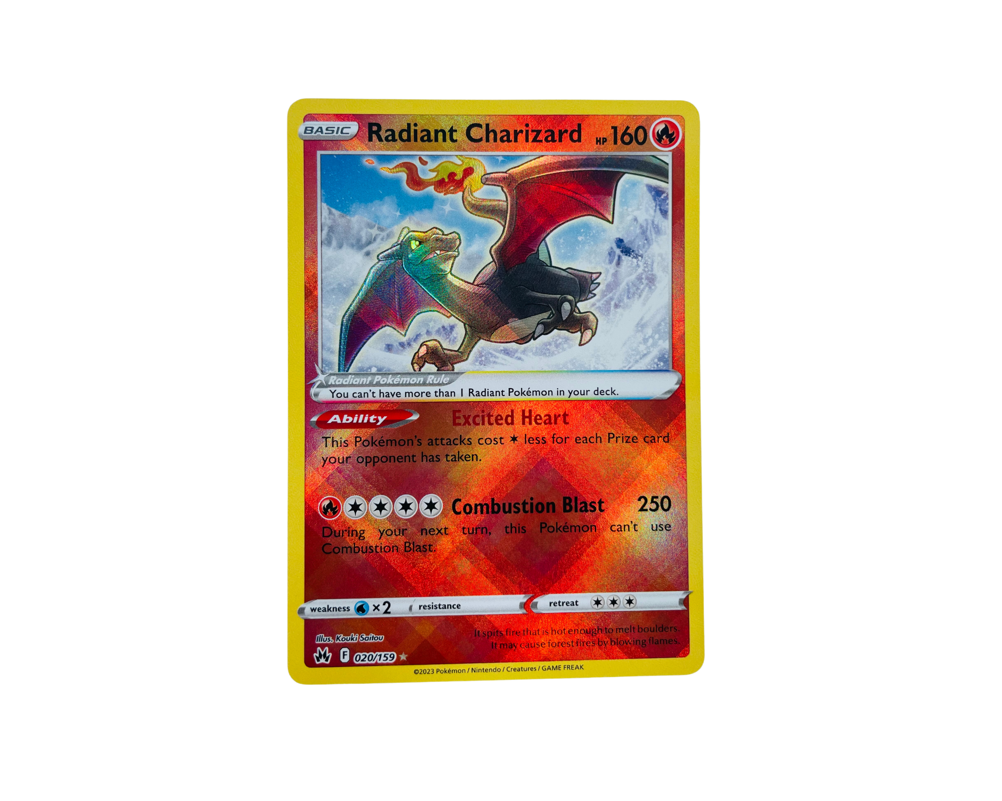pokemon tcg crown zenith 020 159 radiant charizard card Amazon.com: Pokemon - Radiant Charizard 020/159 - Crown Zenith main image 0