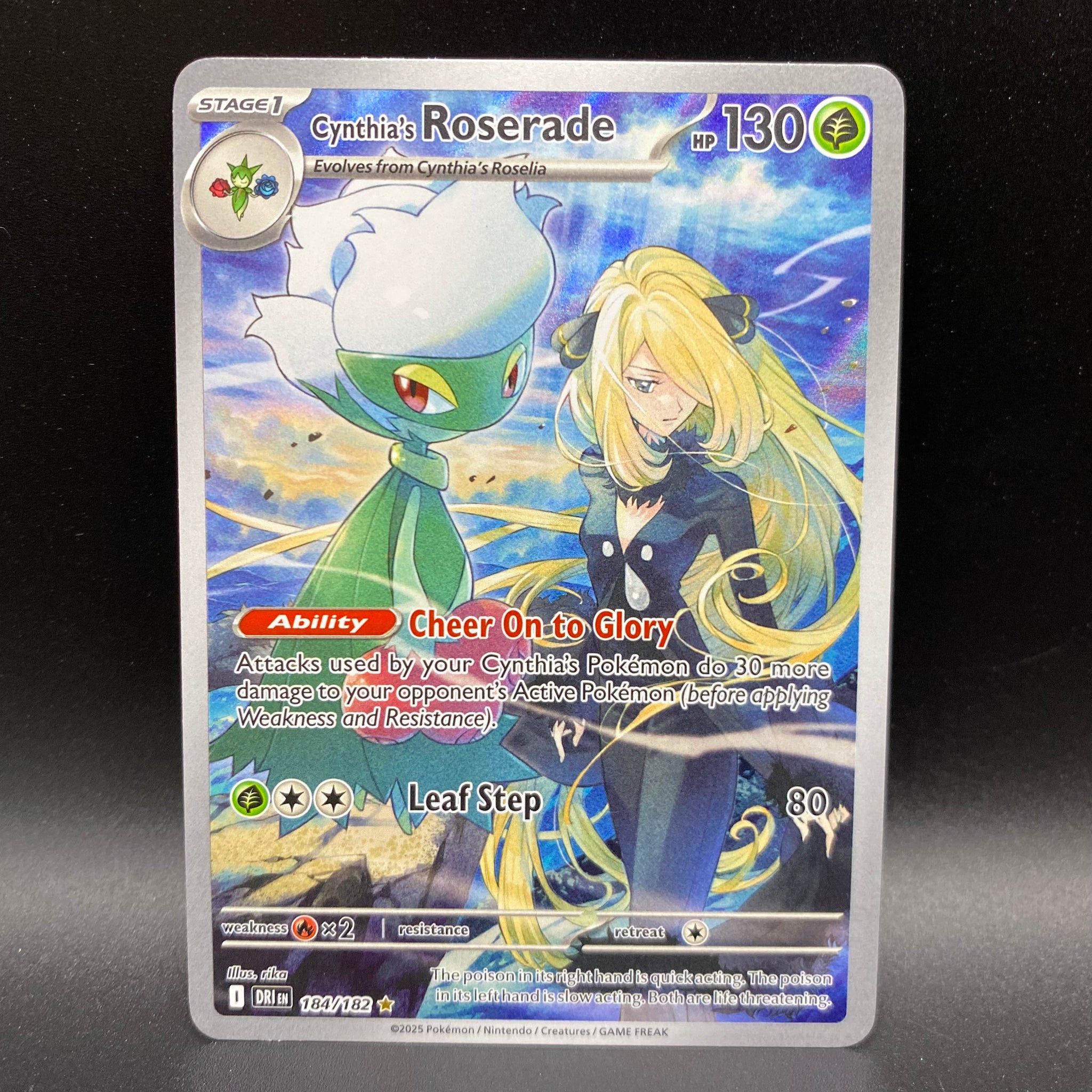 Cynthia’s Roserade 184/182 Illustration Rare Pokémon TCG card