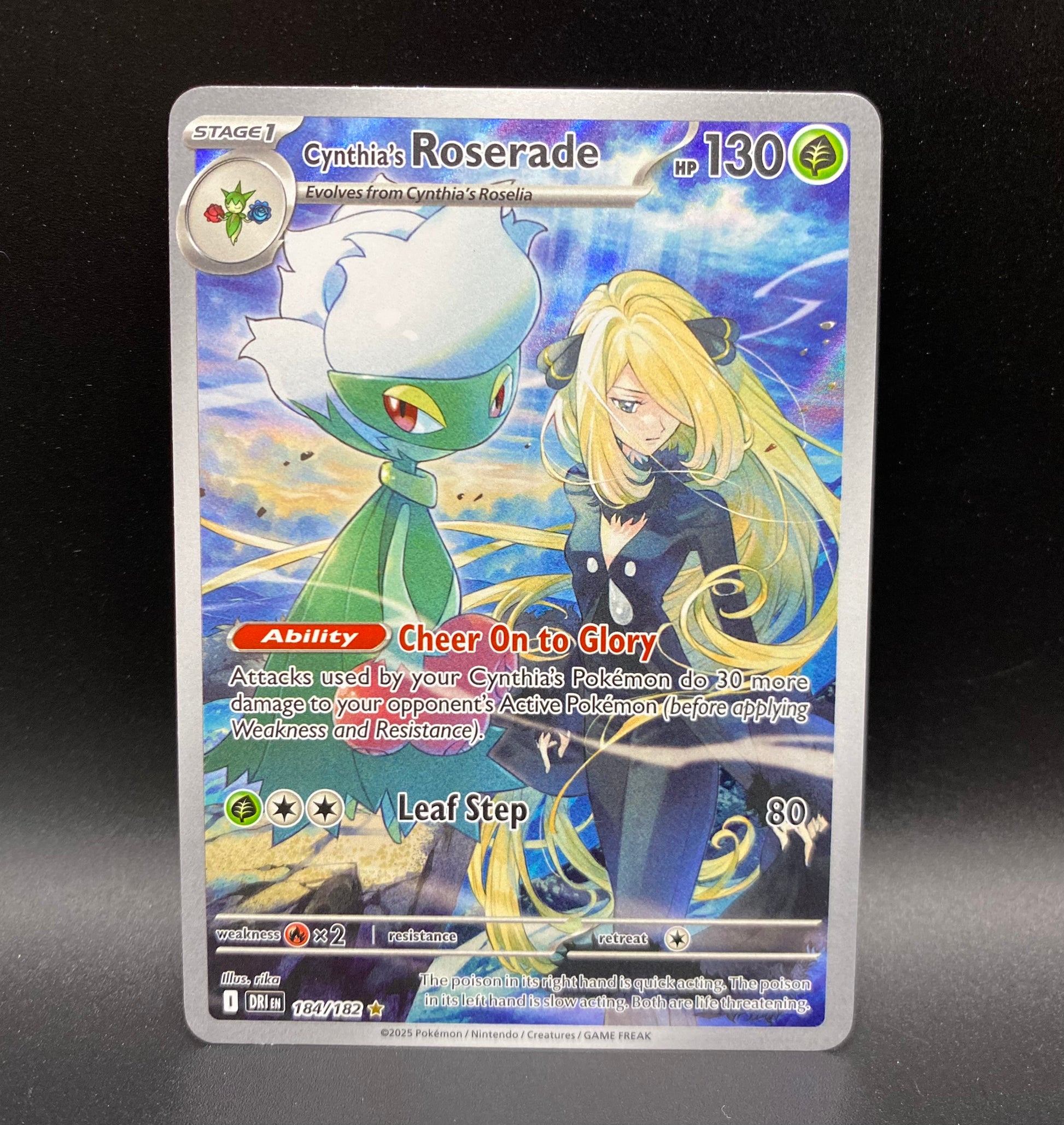 Cynthia’s Roserade 184/182 Illustration Rare Pokémon TCG card