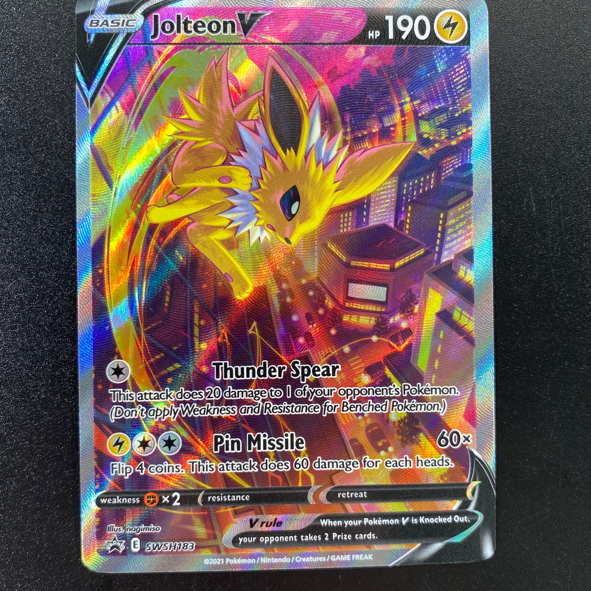 Jolteon V SWSH183 Alt Art Black Star Promo