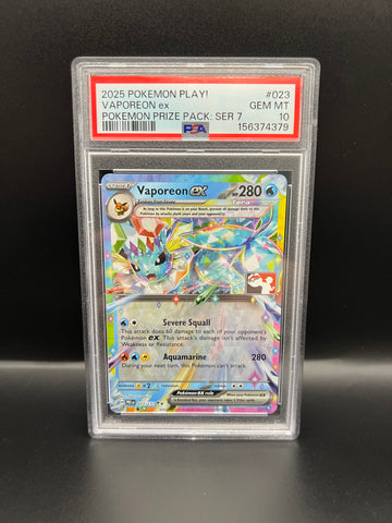 Vaporeon ex 023/131 - Prize Pack Series 7 PSA10